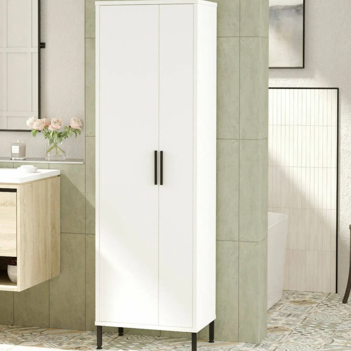 Armadi Multiuso 1 Anta > Dmora Armadio colonna 50x165h cm - Niala Bianco