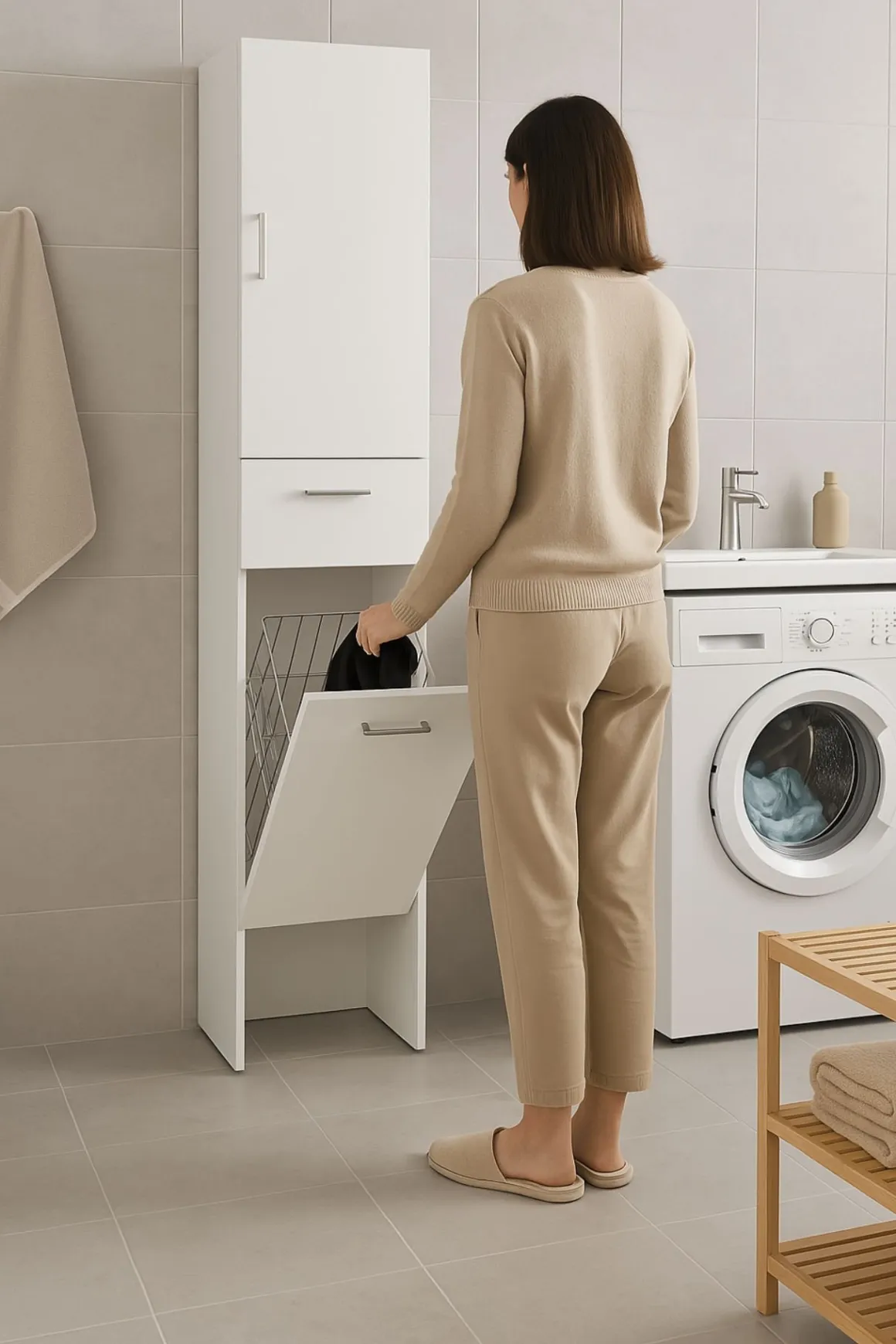 Altri Armadi Multiuso > Dmora Armadio con cassetto 59x140h cm - Iolana Bianco