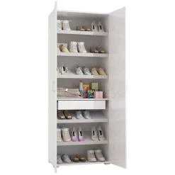 Guardaroba 2 Ante > Dmora Armadio con cassetto 79x170h cm - Amylya Bianco