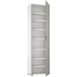 Armadi Multiuso 1 Anta|Camera Da Letto > Dmora Armadio bianco e cemento 1 anta 50x182h cm - Abuela Bianco, Grigio Cemento