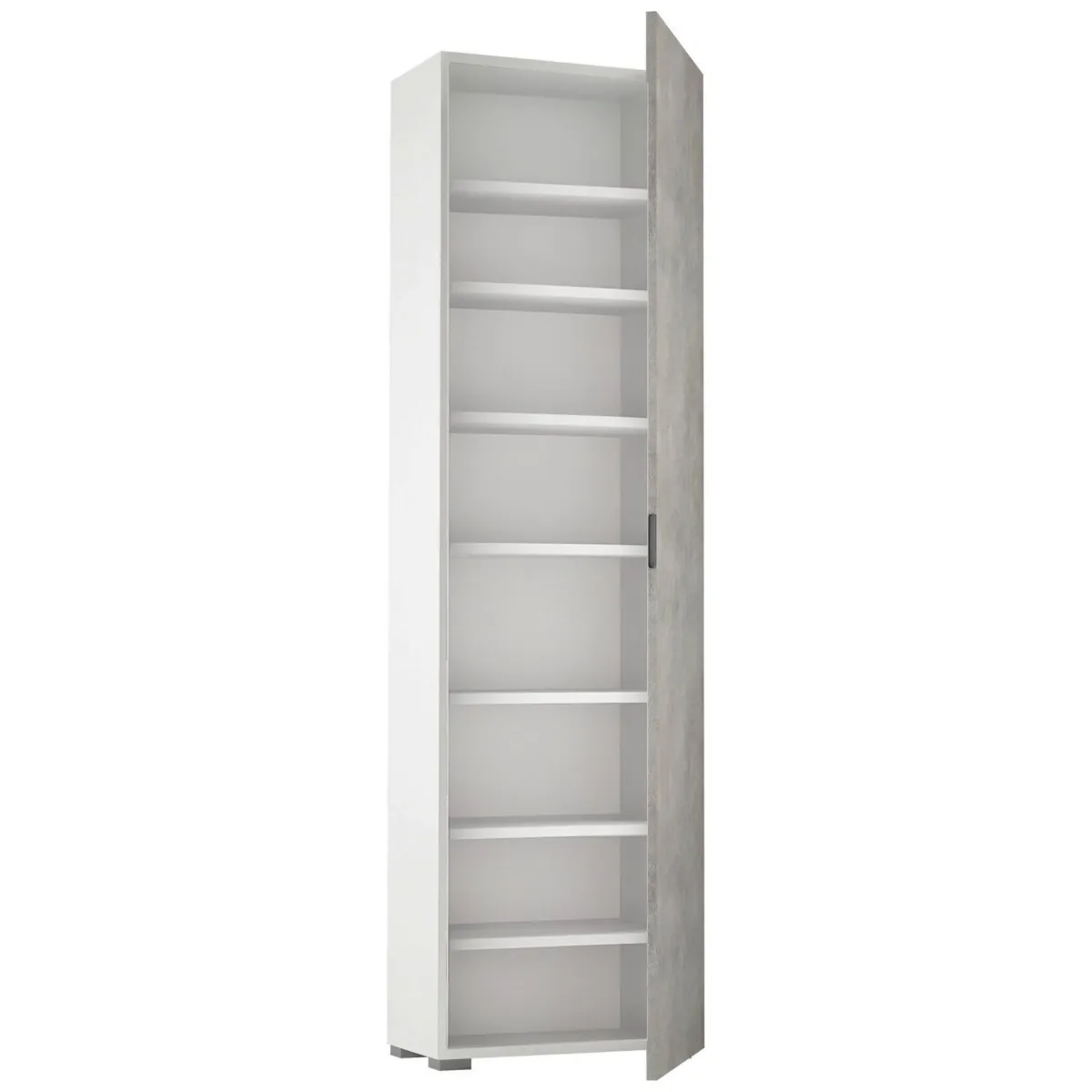 Armadi Multiuso 1 Anta|Camera Da Letto > Dmora Armadio bianco e cemento 1 anta 50x182h cm - Abuela Bianco, Grigio Cemento