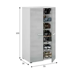 Armadio bianco e cemento salvaspazio 75x101h cm - Arful