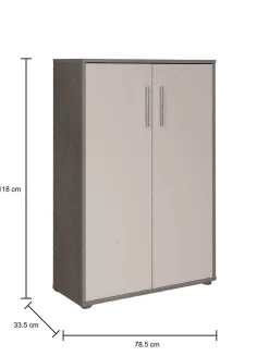 Armadi Multiuso 2 Ante|Camera Da Letto > Dmora Armadio bianco e grigio 2 ante 78x118h cm - Angie Grigio, Bianco Cemento