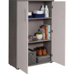 Armadi Multiuso 2 Ante|Camera Da Letto > Dmora Armadio bianco e grigio 2 ante 78x118h cm - Angie Grigio, Bianco Cemento