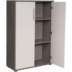 Armadi Multiuso 2 Ante|Camera Da Letto > Dmora Armadio bianco e grigio 2 ante 78x118h cm - Angie Grigio, Bianco Cemento