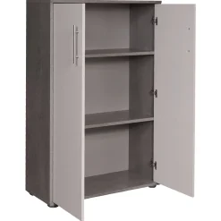 Armadi Multiuso 2 Ante|Camera Da Letto > Dmora Armadio bianco e grigio 2 ante 78x118h cm - Angie Grigio, Bianco Cemento