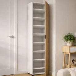 Armadio bianco e legno 1 anta 50x182h cm - Abuela