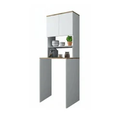 Armadio bianco e noce multiuso 65x183h cm - Fiamma