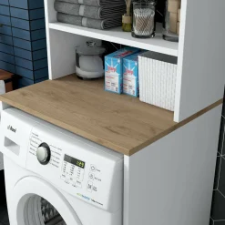 Armadio bianco e noce multiuso 65x183h cm - Fiamma