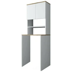Armadio bianco e noce multiuso 65x183h cm - Fiamma