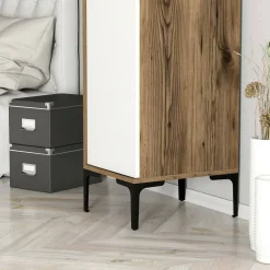Armadi Multiuso 1 Anta|Camera Da Letto > Dmora Armadio bianco e noce slim 40x47h cm - Giusta Marrone, Bianco Noce