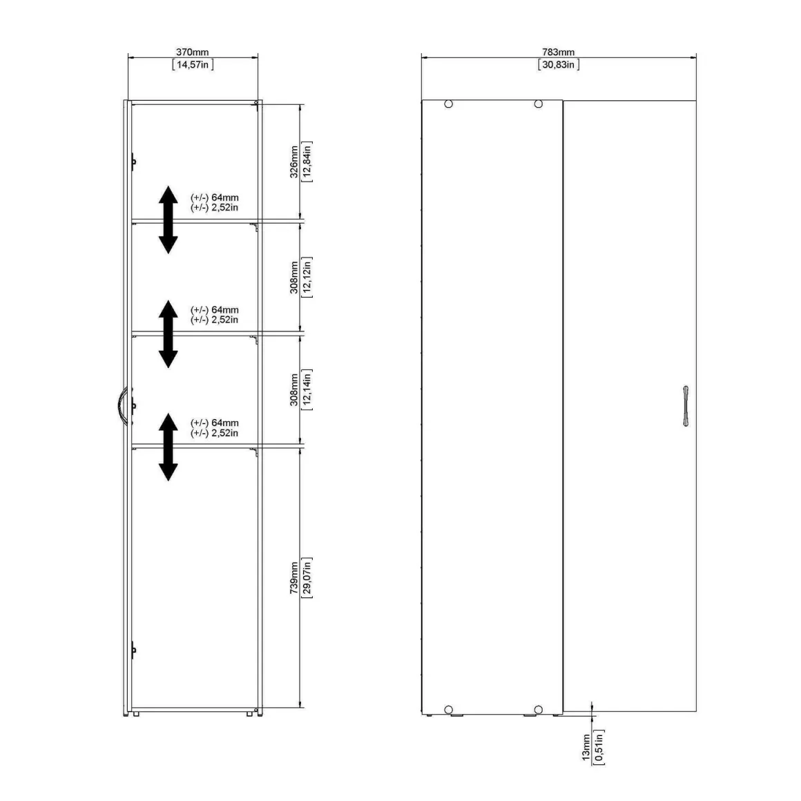 Armadio bianco ingresso 39x175h cm - Am