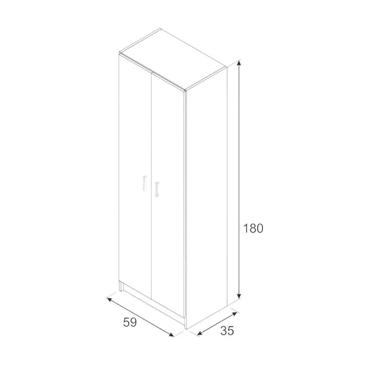 Armadi Multiuso 2 Ante|Camera Da Letto > Dmora Armadio lavanderia 59x180h cm - Altiplano Bianco