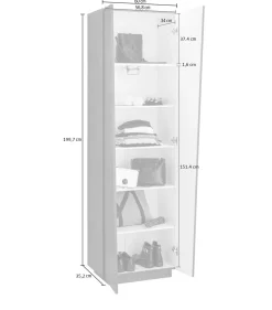 Altri Armadi Multiuso > Dmora Armadio 4 ante 68x180h cm - Eridano Bianco Lucido