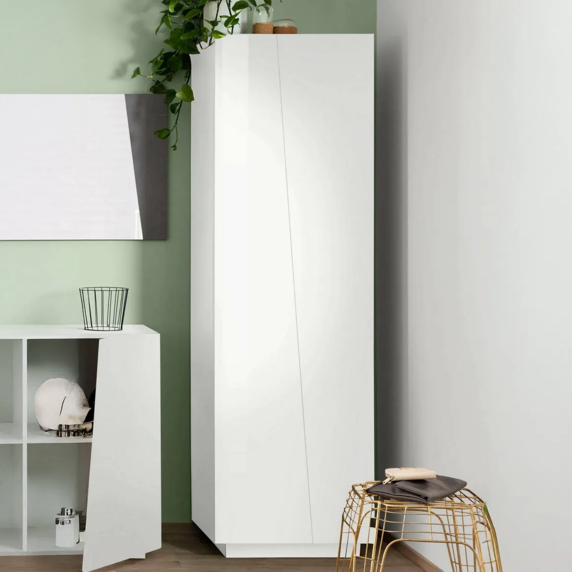 Altri Armadi Multiuso > Dmora Armadio 4 ante 68x180h cm - Eridano Bianco Lucido