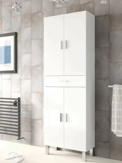 Altri Armadi Multiuso|Camera Da Letto > Dmora Armadio bagno 60x182h cm - Amiga Bianco Lucido