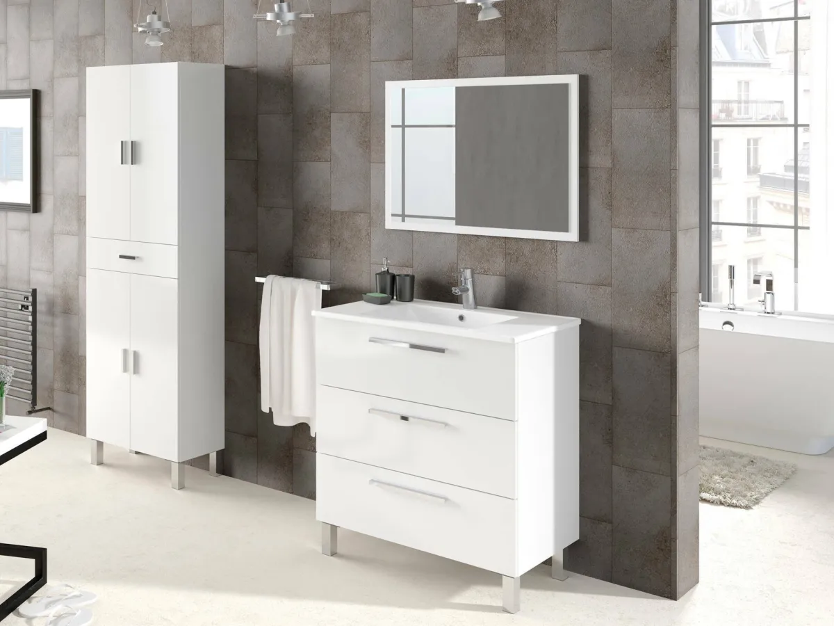 Altri Armadi Multiuso|Camera Da Letto > Dmora Armadio bagno 60x182h cm - Amiga Bianco Lucido