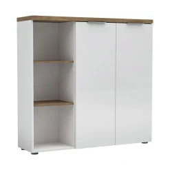 Armadio bianco lucido e legno salvaspazio 120x115h cm - Belsito