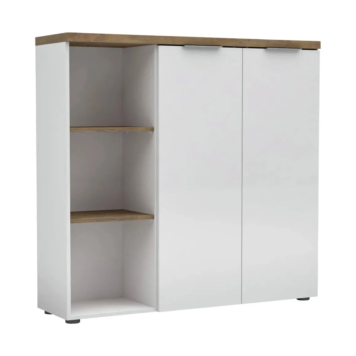 Armadio bianco lucido e legno salvaspazio 120x115h cm - Belsito