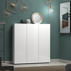 Armadio bianco lucido multiuso 110x115h cm - Onice