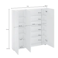 Armadio bianco lucido multiuso 110x115h cm - Onice