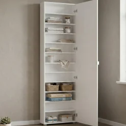 Armadi Multiuso 1 Anta > Dmora Armadio salvaspazio 60x200h cm - Ippolita Bianco Lucido