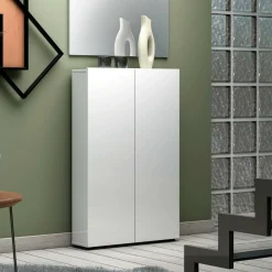 Armadi Multiuso 2 Ante > Dmora Armadio salvaspazio 70x200h cm - Crisocolla Bianco Lucido