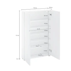 Armadi Multiuso 2 Ante > Dmora Armadio salvaspazio 70x200h cm - Crisocolla Bianco Lucido