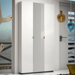 Altri Armadi Multiuso > Dmora Armadio slim 11x200h cm - Enza Bianco Lucido