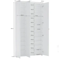 Altri Armadi Multiuso > Dmora Armadio slim 11x200h cm - Enza Bianco Lucido