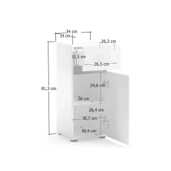 Armadi Multiuso 1 Anta|Camera Da Letto > Dmora Armadio slim 40x180h cm - Aquili Bianco Lucido