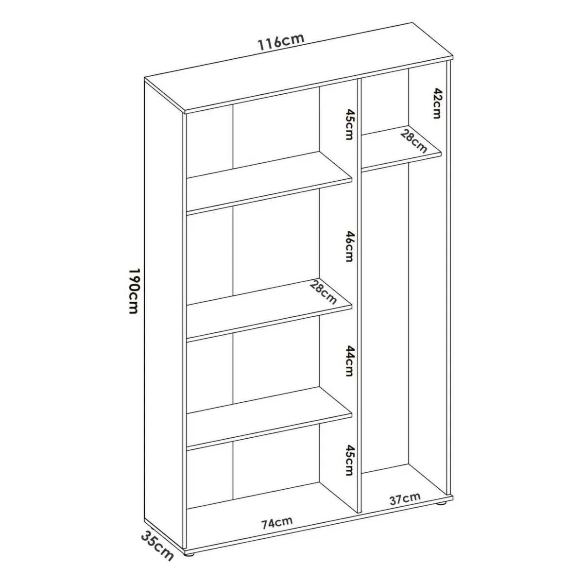 Altri Armadi Multiuso|Camera Da Letto > Dmora Armadio multiuso 116x190h cm - Aniello Bianco