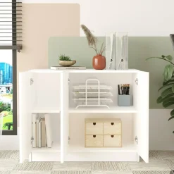 Armadio bianco multiuso 89x73h cm - Olana