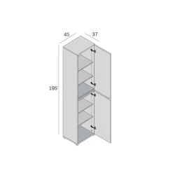 Armadio bianco slim 45x195h cm - Daisuke