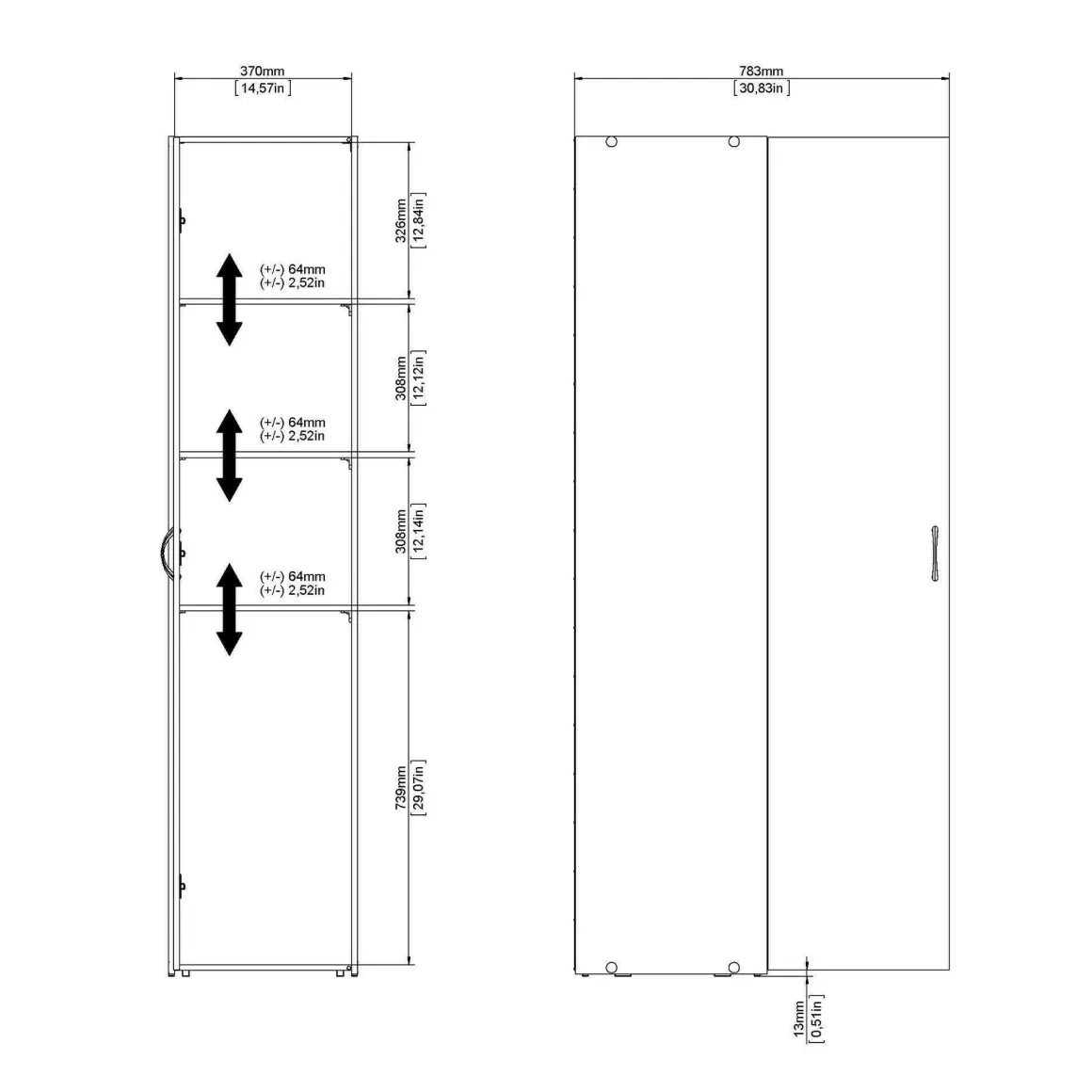 Armadio bianco slim 41x175h cm - Khutulun