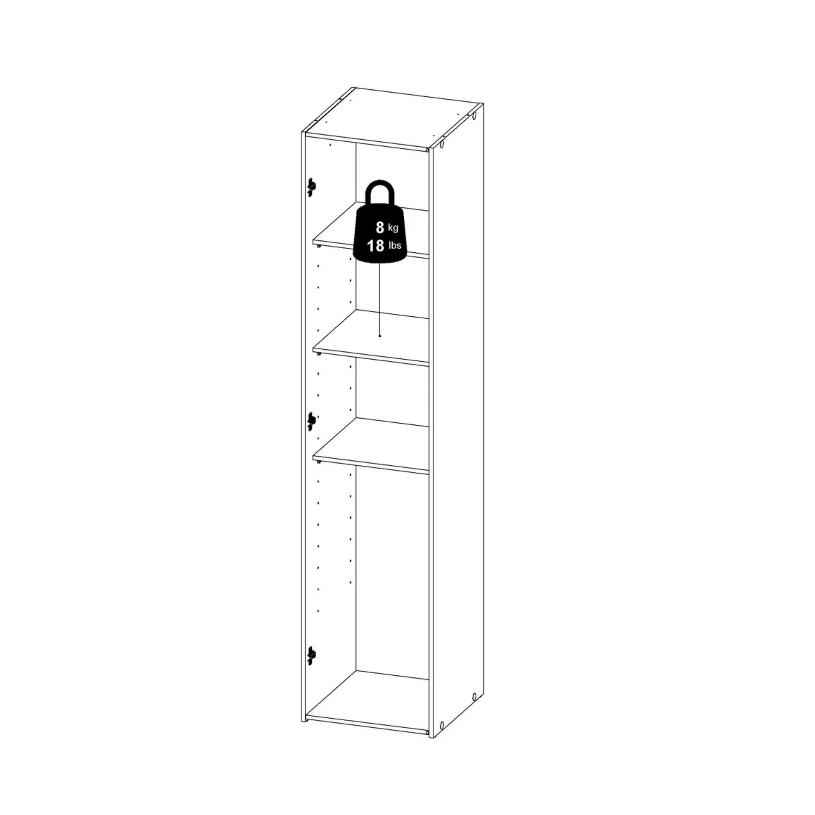 Armadio bianco slim 41x175h cm - Khutulun