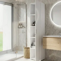 Armadi Multiuso 1 Anta|Camera Da Letto > Dmora Armadio stretto 45x195h cm - Aloise Bianco