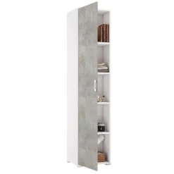 Armadio cemento e bianco 1 anta 45x195h cm - Aloise
