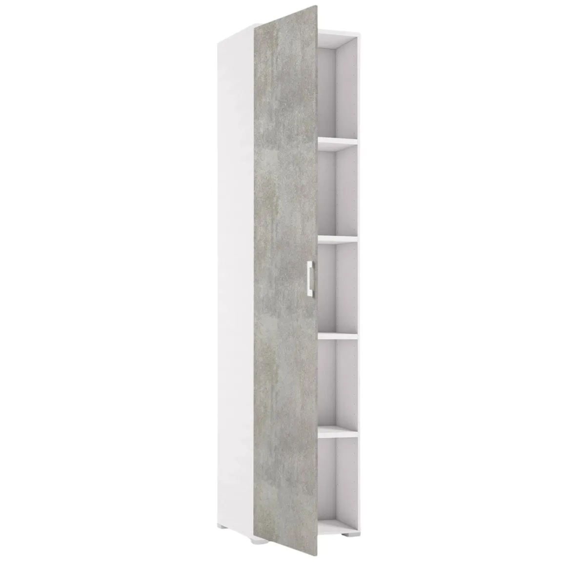 Armadio cemento e bianco 1 anta 45x195h cm - Aloise
