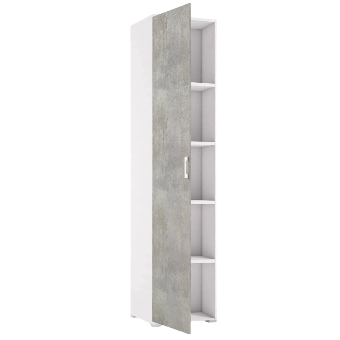 Armadio cemento e bianco 1 anta 45x195h cm - Aloise