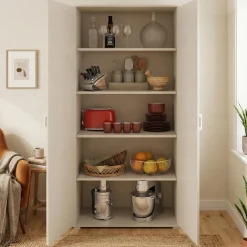 Armadi Multiuso 2 Ante|Camera Da Letto > Dmora Armadio cemento e bianco 2 ante 90x66h cm - Serafinito Bianco, Grigio Cemento