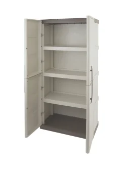 Armadio da esterno 2 ante beige e marrone 70x165h cm - Adenina