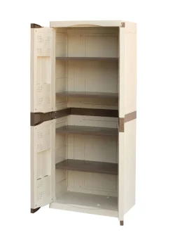 Armadio da esterno 2 ante beige e marrone 70x179h cm - Adenina