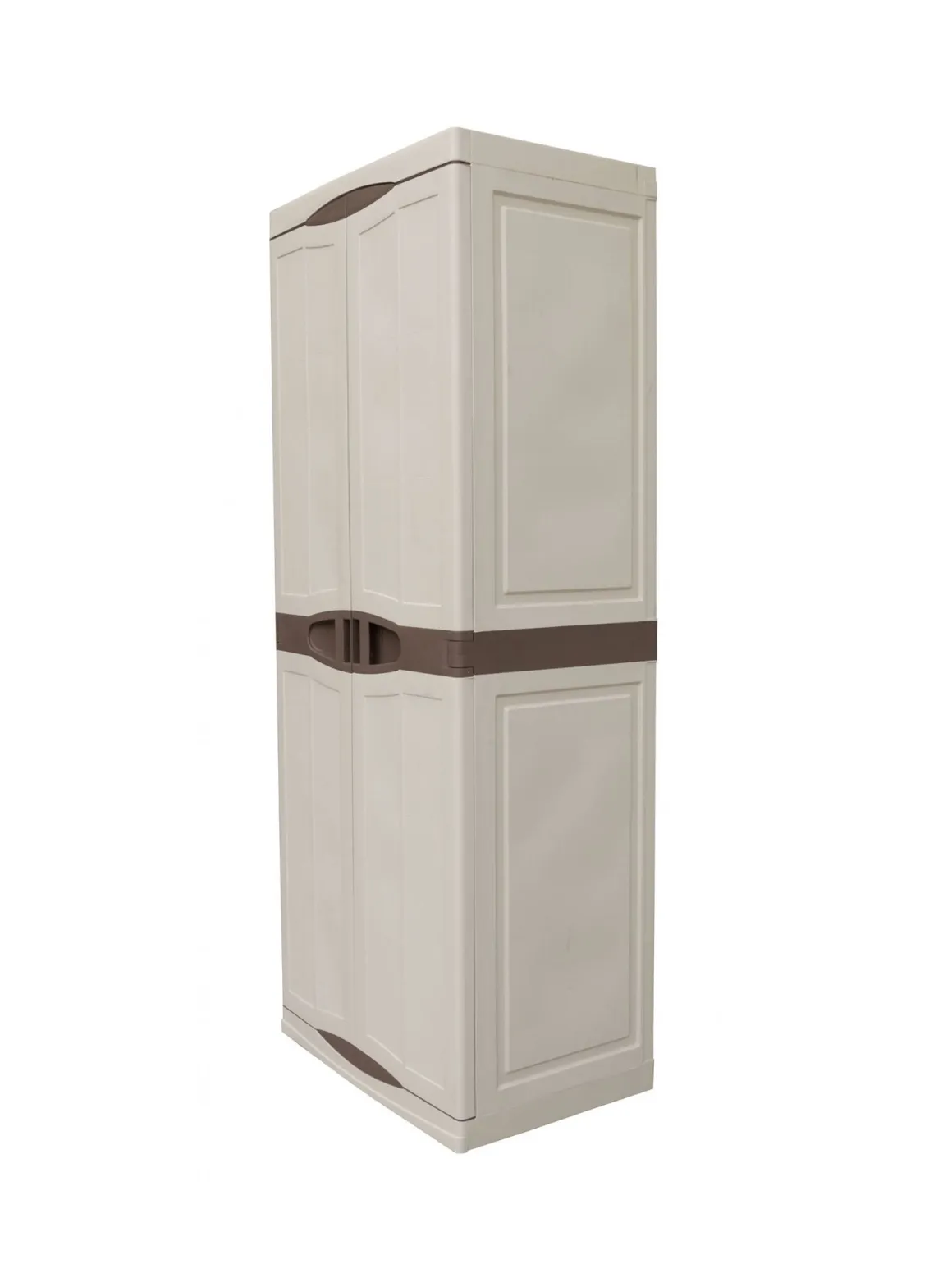 Armadio da esterno 2 ante beige e marrone 70x179h cm - Adenina