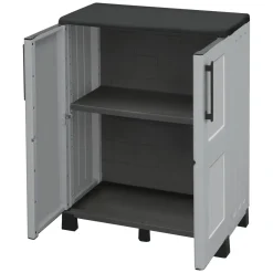 Armadio da esterno 2 ante grigio chiaro e nero 68x90h cm - Anthony