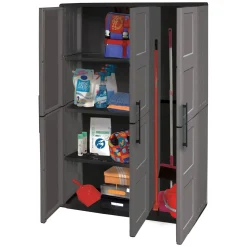 Armadio da esterno 3 ante grigio e nero 102x163h cm - Amordel