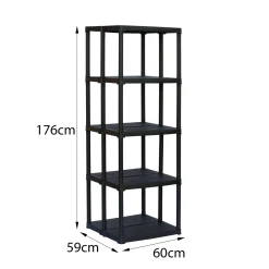 Scaffali|Armadi Da Esterno > Dmora Armadio da esterno antracite 92x164h cm - Goshenita Nero Antracite