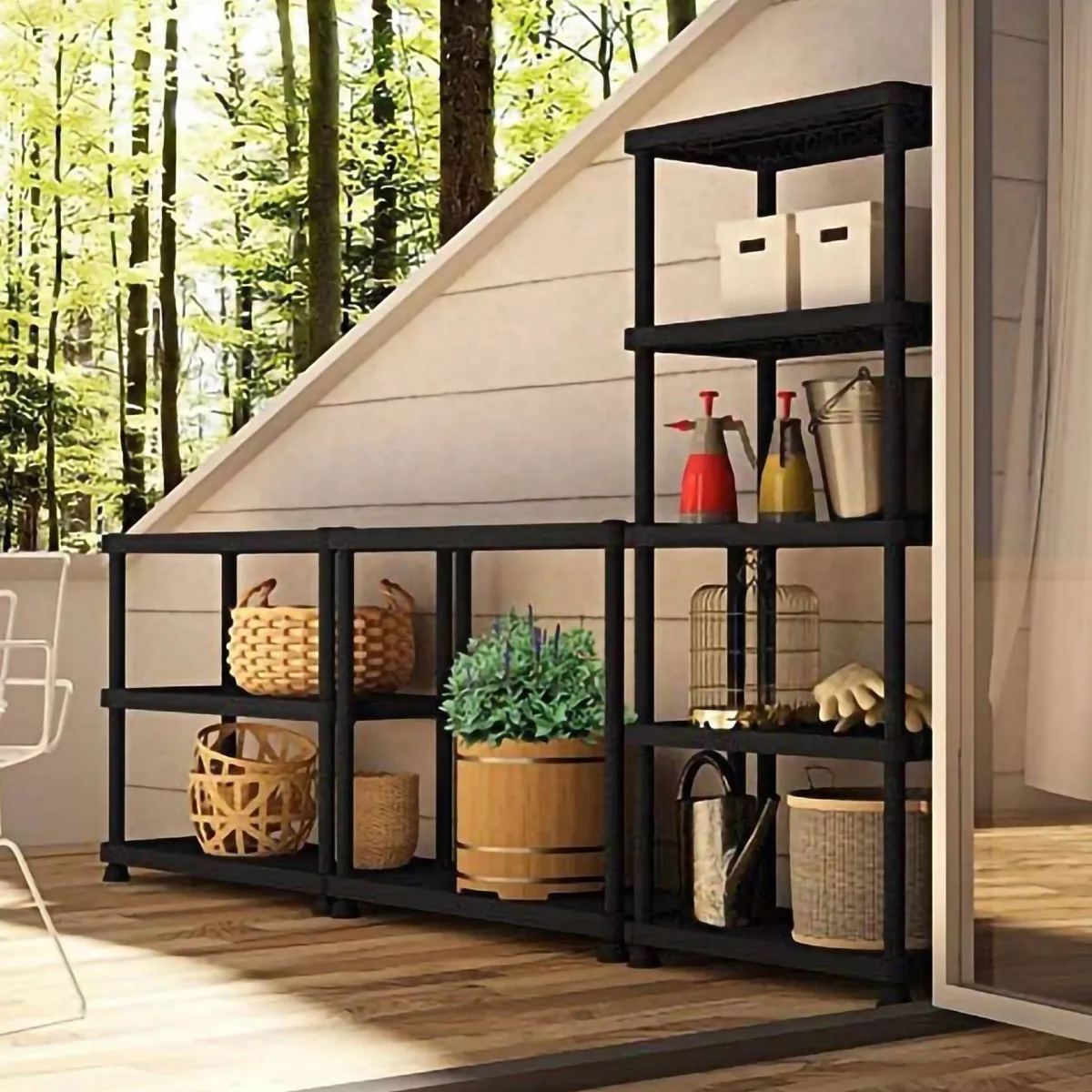 Scaffali|Armadi Da Esterno > Dmora Armadio da esterno antracite 92x164h cm - Goshenita Nero Antracite