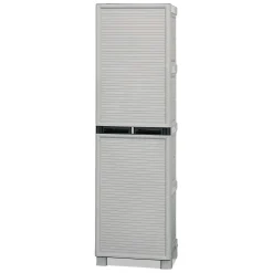 Armadi Da Esterno|Outdoor > Dmora Armadio da Esterno Portascope Impermeabile 50x39x172h cm in Resina Antiurto con 3 Ripiani Made in Italy – Achae Grigio Chiaro