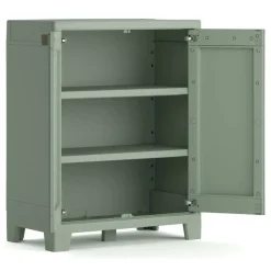Armadi Da Esterno > Dmora Armadio da esterno Quesnel, 80x44 h100 cm, Grigio e Verde Verde, Grigio